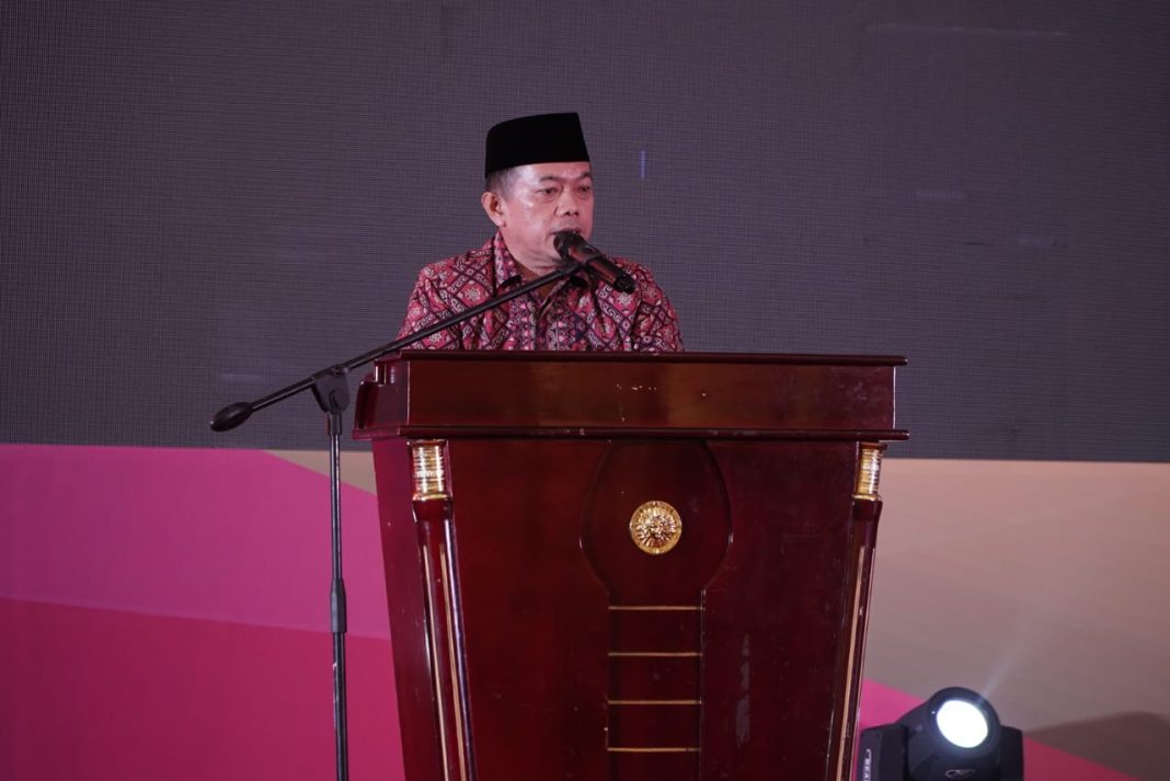 Al haris pembukaan Rapat Koordinasi Nasional Pencegahan Pelanggaran dan Sengketa Proses Pemilu Tahun 2024, bertempat di Hotal BW Luxury Jambi, Jumat, (14/7/2023) malam.