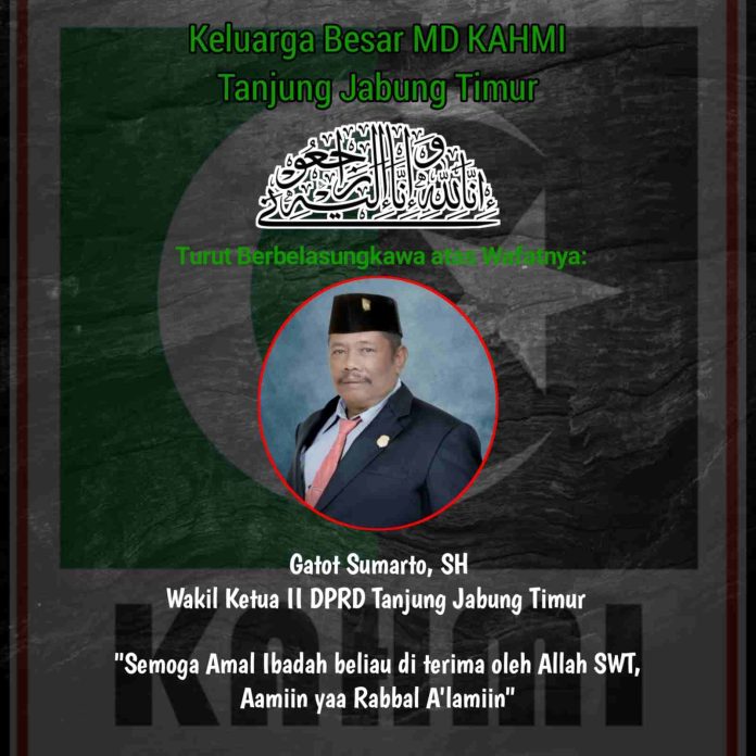 Kabar Duka, Wakil Ketua DPRD Tanjab Timur Tutup Usia. Edi Purwanto: Almarhum Sosok Senior dan Tokoh Terbaik Partai