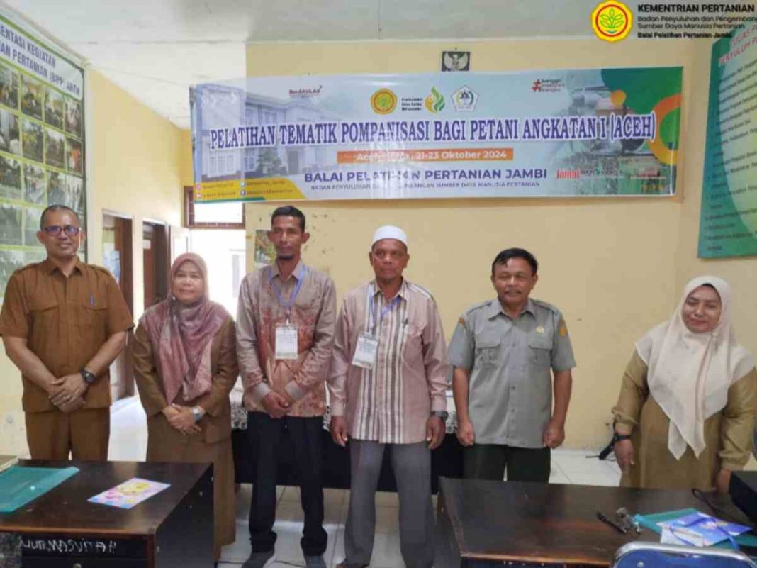 Perkuat Sektor Pertanian, UPT Kementan Buka Secara Resmi Pelatihan Tematik Pompanisasi Bagi Petani Aceh Utara