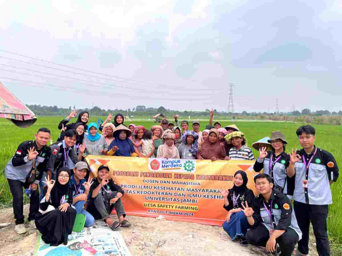 Peduli Kesehatan dan Keselamatan Kerja Petani, Tim Dosen dan Mahasiswa Kesmas Unja Wujudkan Desa Safety Farming di Desa Pudak