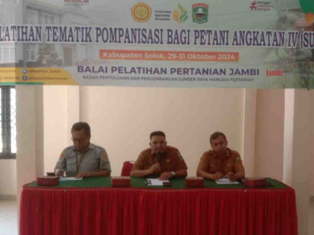 Wujudkan Ketahanan Pangan Nasional, UPT Kementan Gelar Pelatihan Tematik Pompanisasi Bagi Petani di Solok