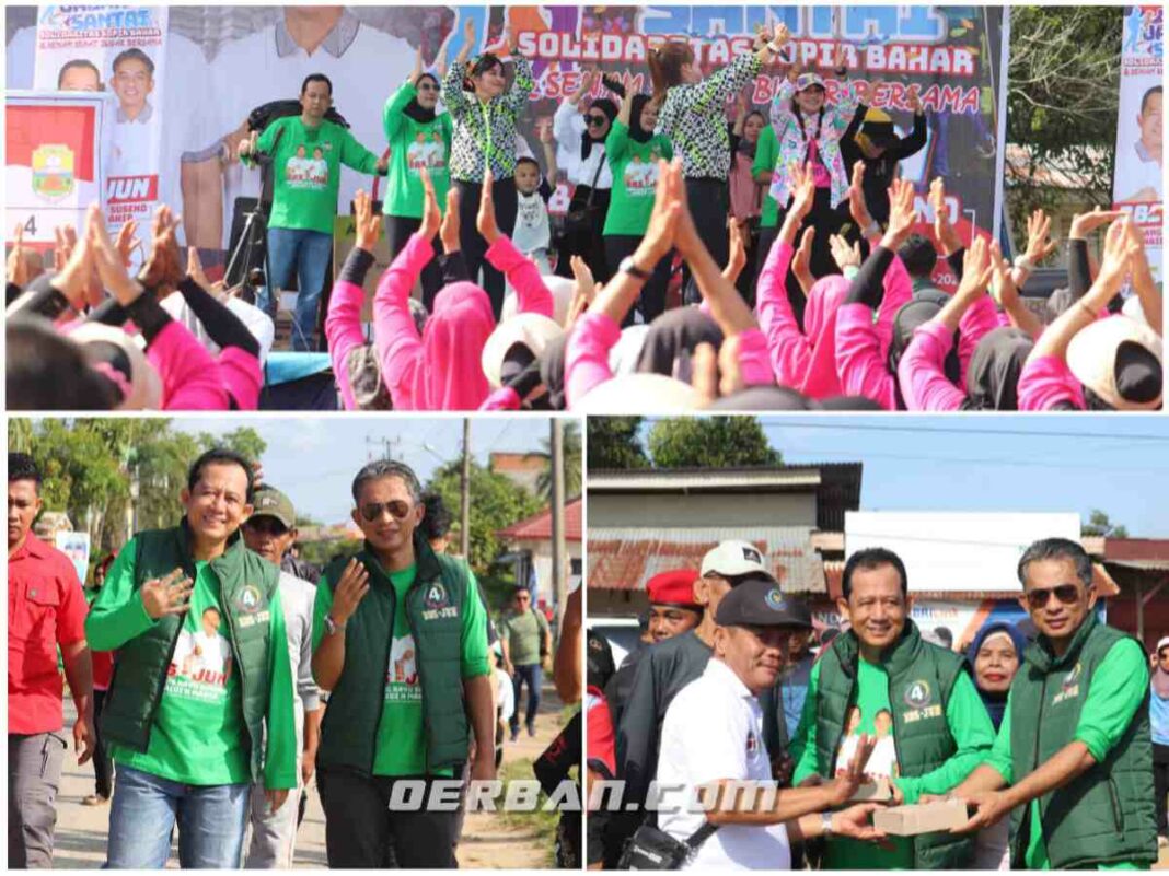 Tampil Beda, Senam Sehat Bugar BBS-Jun di Bahar Dimulai dengan Jalan Santai Bersama