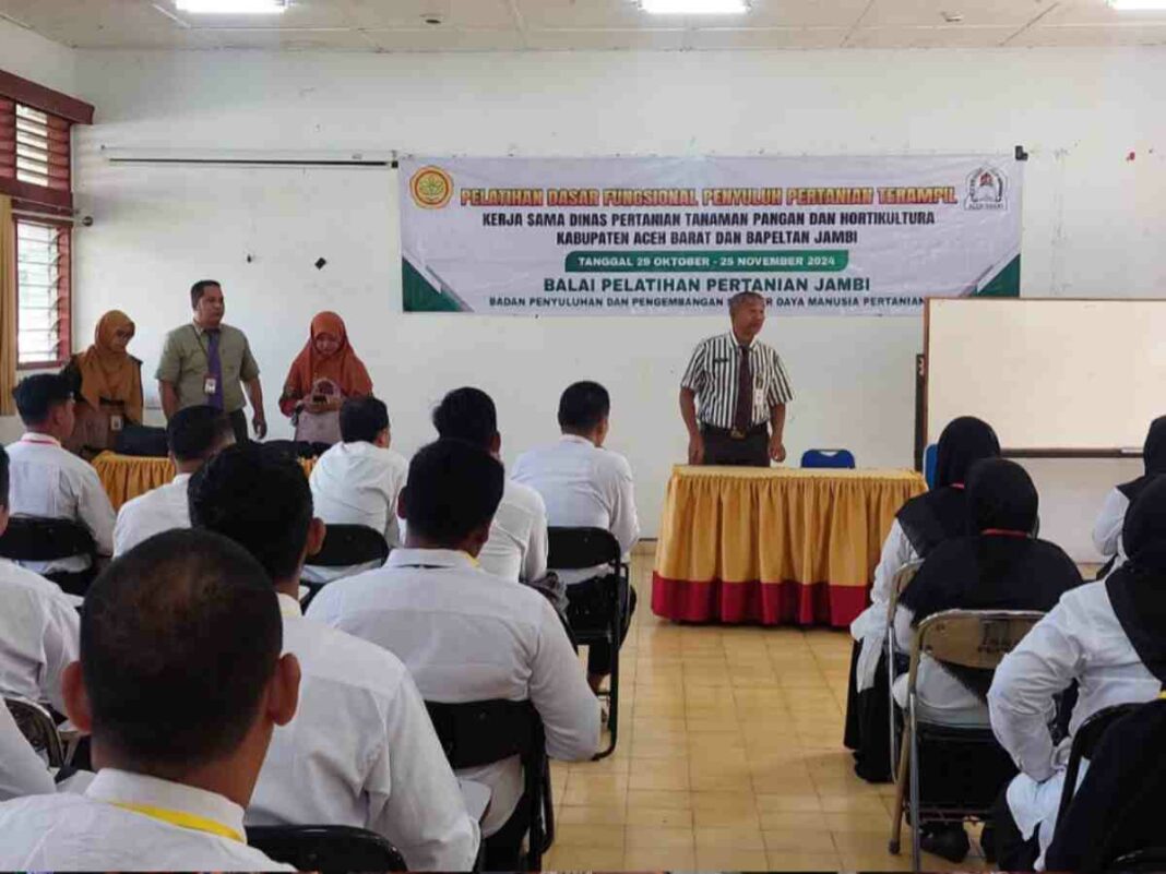 Kerja Sama dengan Aceh Barat, UPT Kementan Berikan Pelatihan Dasar Fungsional Bagi Penyuluh Ahli dan Terampil.