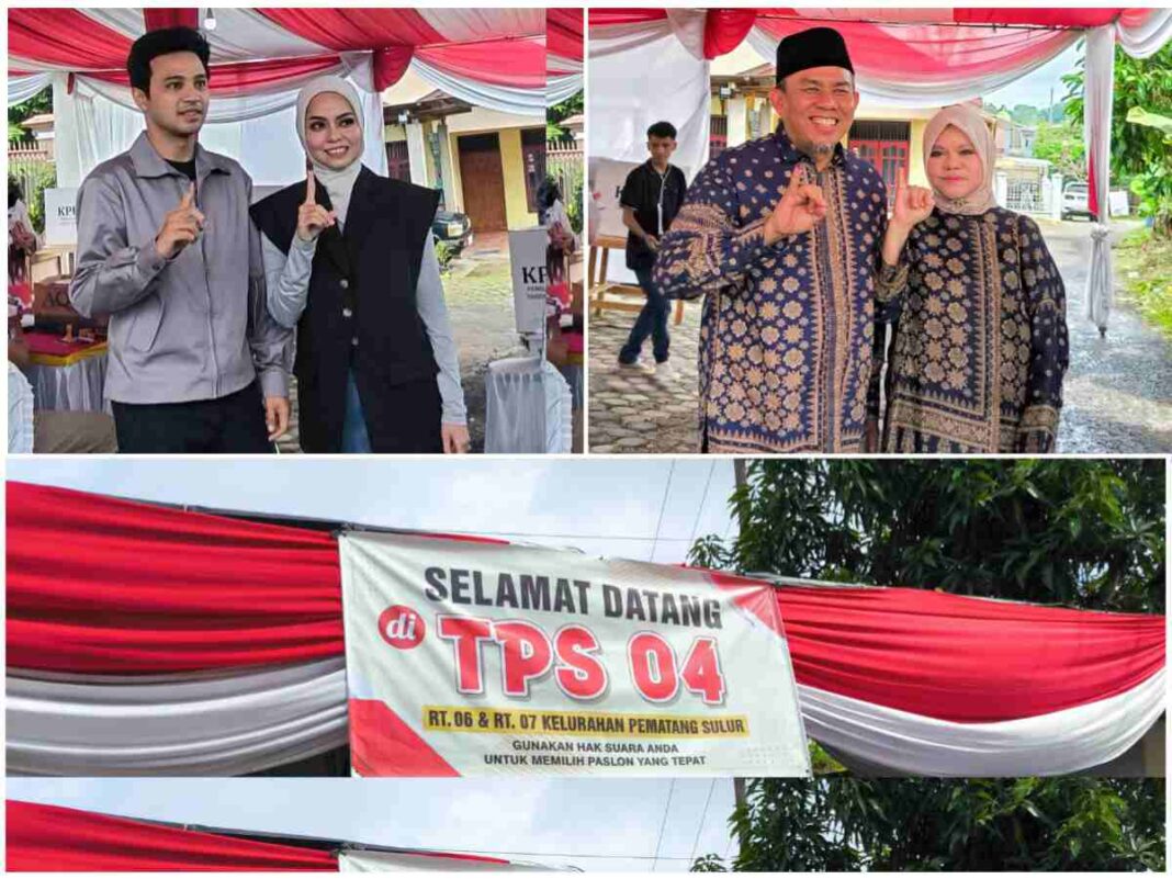 Pemilu Damai di Kota Jambi, Abdul Rahman dan Diza Aljosha Berikan Suara di TPS yang Sama