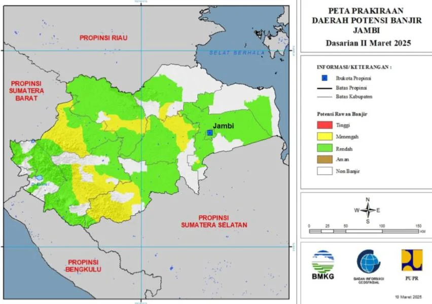 BMKG Peringatkan Potensi Banjir di Provinsi Jambi, Warga Diminta Waspada