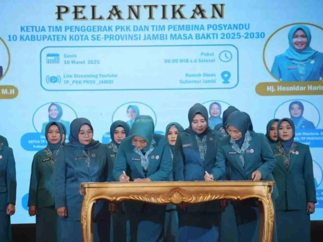 Ririn Novianty Bambang Bayu Suseno S.E Resmi dilantik Sebagai Ketua TP PKK dan Bunda Paud Kabupaten Muaro Jambi