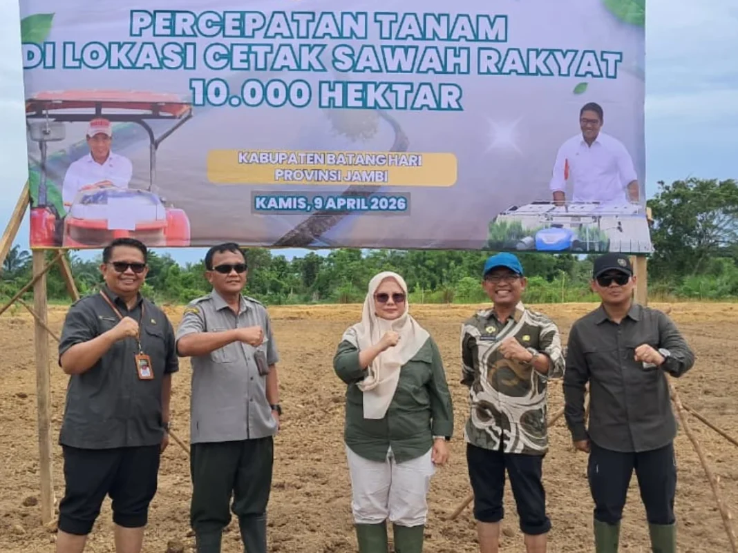 Percepatan Tanam Nasional di Lokasi Cetak Sawah Rakyat 10.000 ha, Bapeltan Jambi Siap Mendukung di Kabupaten Batanghari Propinsi Jambi